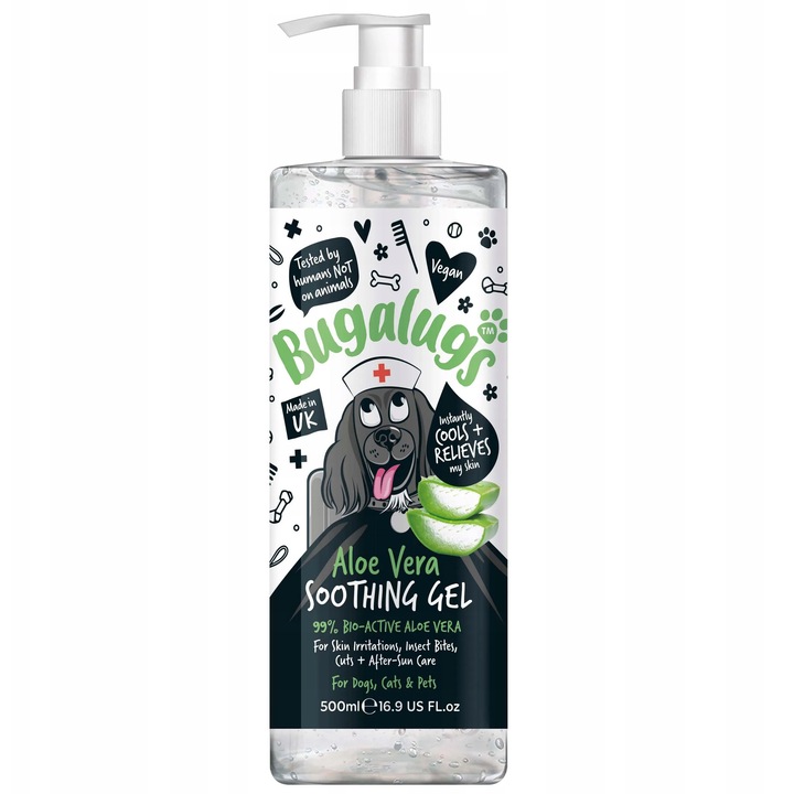 Gel Aloe Vera pentru animale Bugalugs, 250ml, calmeaza si hidrateaza