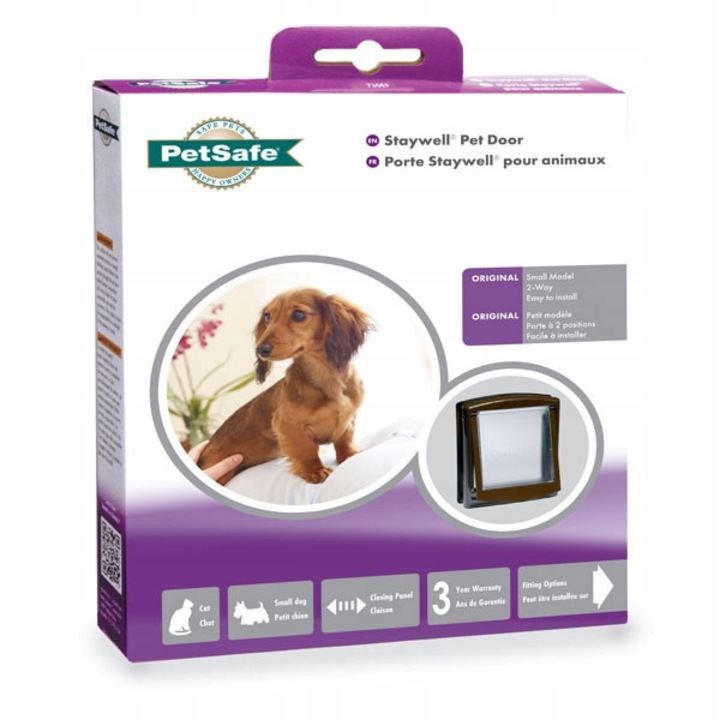 PetSafe Staywell kisállatajtó, 2 utas, kutyáknak és macskáknak, barna színű, méretek 236x198mm