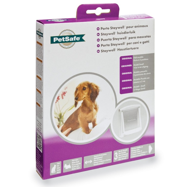 PetSafe Staywell Original 2-utas kisállatajtó, fehér, S, ajtókba és falakba szerelhető, időjárásálló