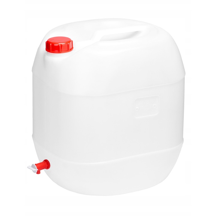 Butoi apa 30L, alb, fara BPA, pentru camping, cu robinet