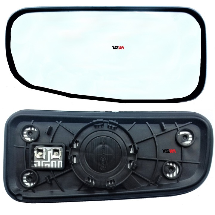 Oglinda auto MMax set sticla inferioara stanga incalzita pentru Hyundai H350, cromata, 15,5x6,5cm