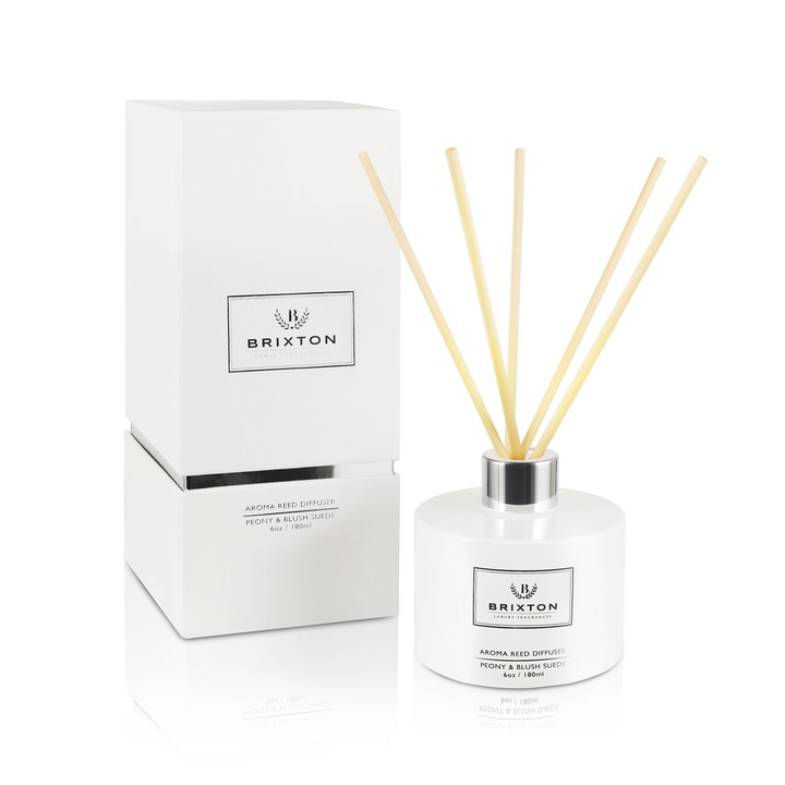 Dyfuzor de aroma cu betisoare BRIXTON 180ml Peony & Blush Suede, fara alcool, elegant, decorativ