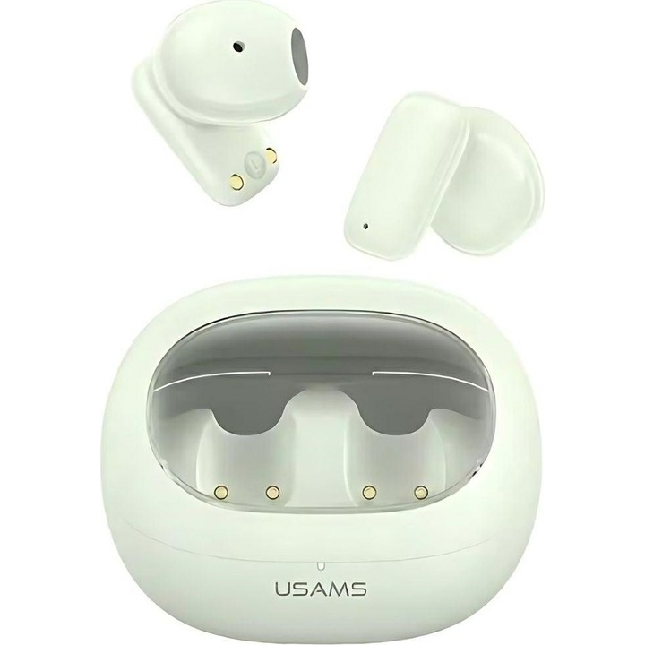 Casti Wireless Usams, model Twstd Series, sunet stereo 3D, culoare verde, dimensiuni carcasa 27x46x55mm