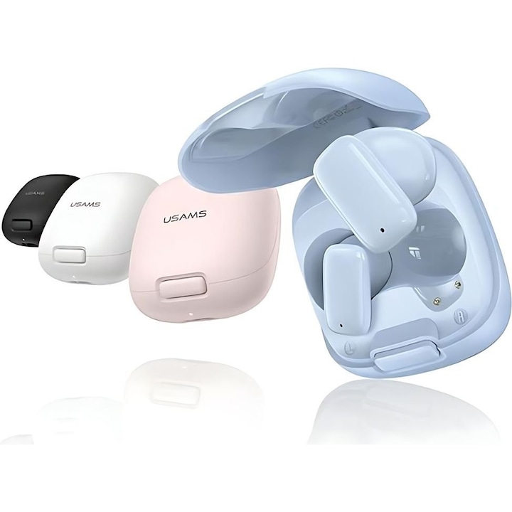 Casti Wireless Usams Twsid, roz, 3D stereo, autonomie 7 zile, design in ...