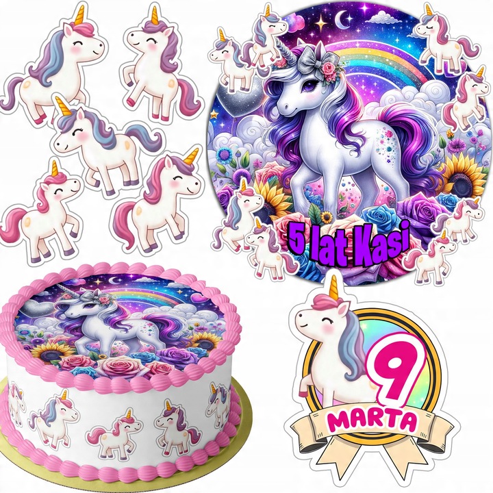 Set decoratiuni comestibile tort 20cm, WORLD CASE, 16 personaje, multicolor