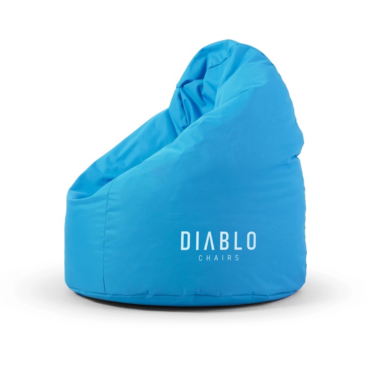 Diablo gamer babzsákfotel, kék, ergonomikus, kényelmes, 70x70x90cm