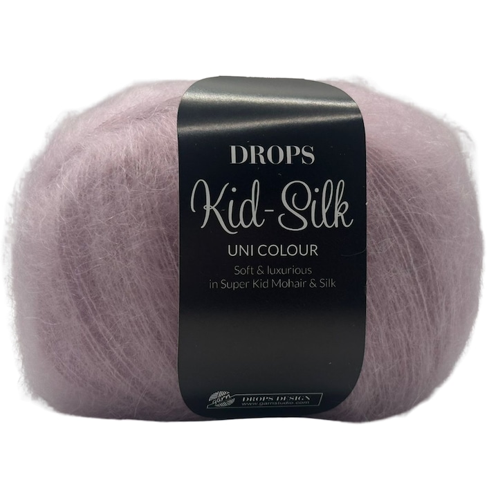 Fir DROPS Kid-Silk 25g – Mohair si Matase Premium, 210m, Certificat Oeko-Tex, pentru Tricotat si Crosetat, Roz Pudrat
