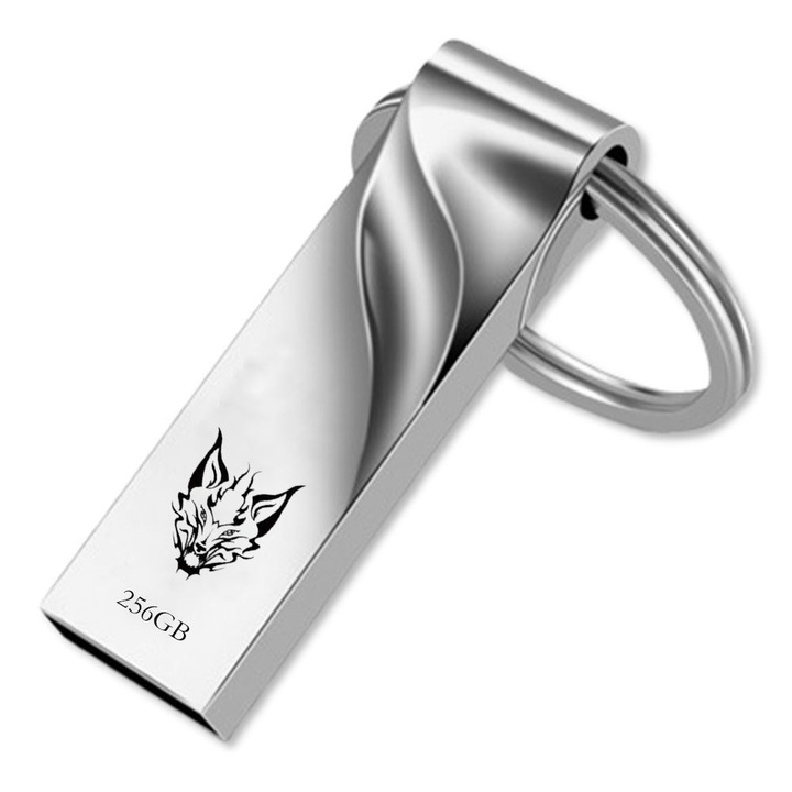 USB памет 256GB, USB 3.0, сребриста, 65x19x9mm