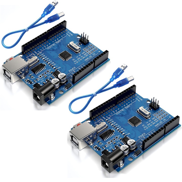 Комплект 2 платки за разработка Arduino UNO R3 ATmega328P, Chucai, 14 цифрови IO пина, 5V, USB