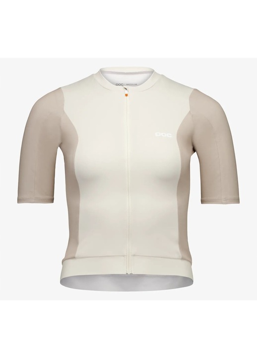 Tricou ciclism dama POC Cadence Jersey, alb, poliester reciclat, detalii reflectorizante, trei buzunare spate