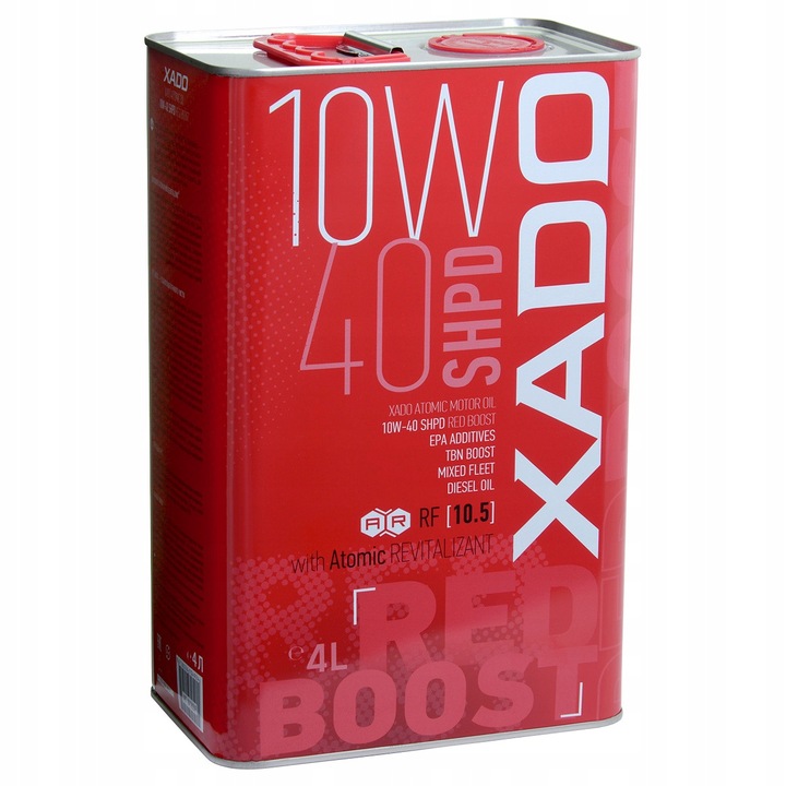 Ulei motor Xado Atomic Oil 10w40 SHPD Red BOOST 4L, polisentetic, pentru motoare benzina, diesel, gaz, rezistent la temperaturi ridicate