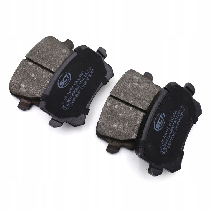 Комплект спирачни накладки SCT SP708PR, 105,5x56,4x17mm, задна ос, с шумозаглушаваща подложка
