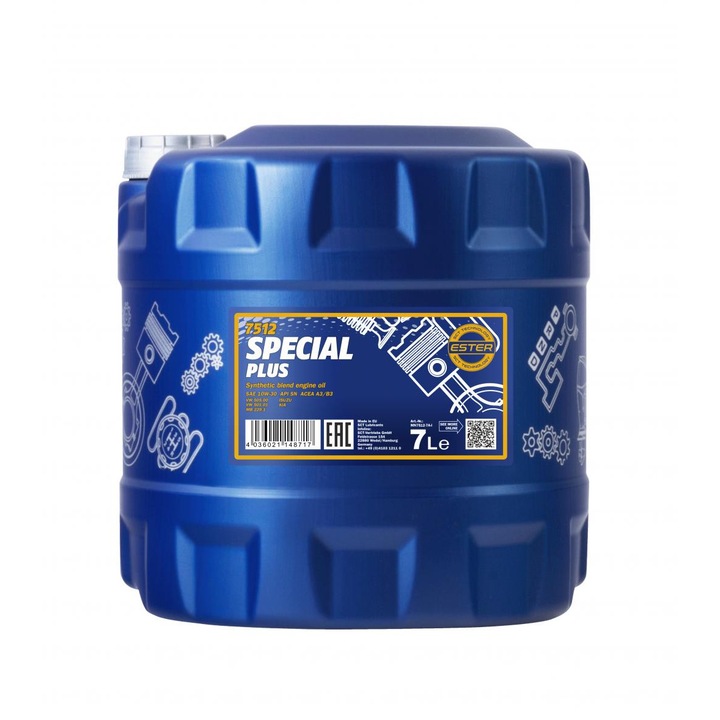 Ulei motor Mannol Special Plus 7512 10w30 7L, hidrosintetic, pentru motoare benzina, protectie excelenta, consum redus