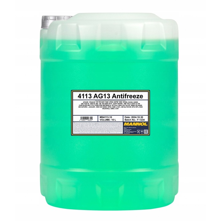 Antigel Mannol AG13 10L, concentrat, protectie impotriva coroziunii, stabilitate termica, verde