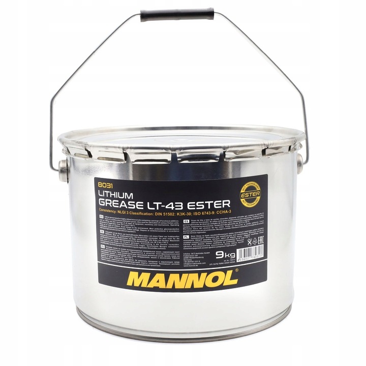 Mannol Grease LT-43 Ester 9kg többfunkciós csapágyzsír, vízálló, -30C-tól +130C-ig