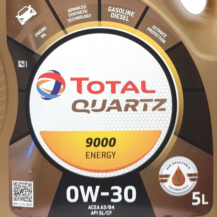 Ulei motor Total Quartz 9000 Energy 0W30, 5L, sintetic, pentru motoare moderne, 2020