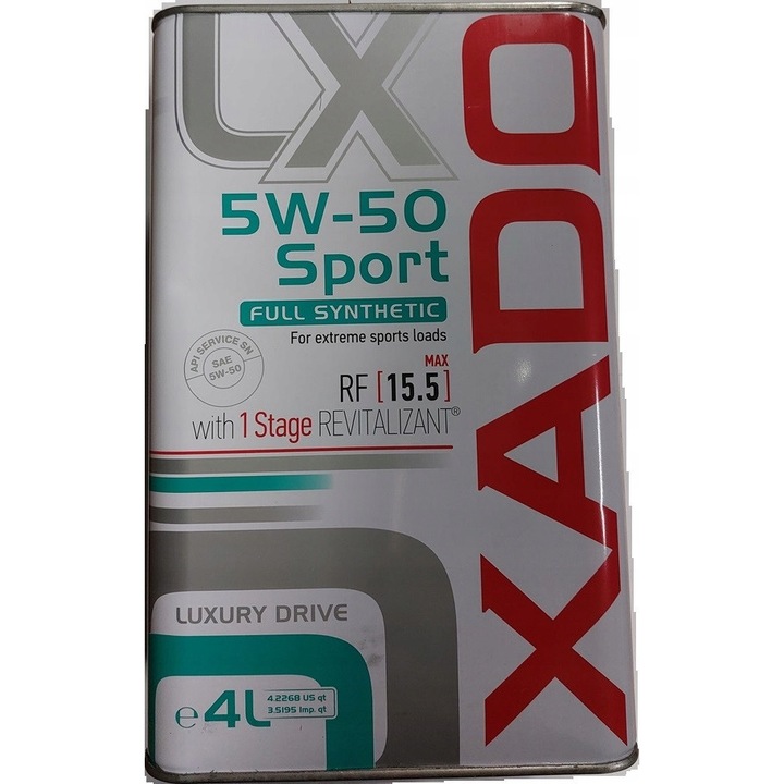 Ulei motor Xado Luxury Drive 5W50 SN, 4L, sintetic, pentru motoare pe benzina si diesel