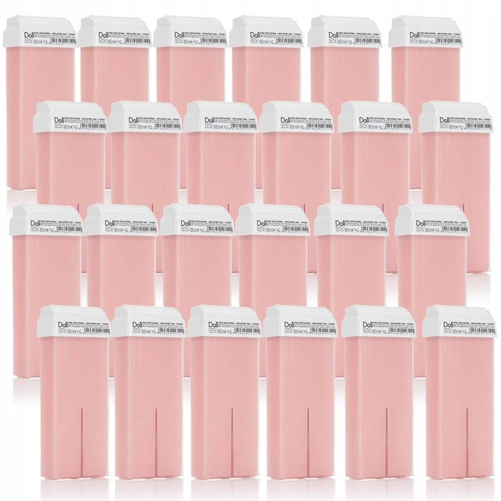 Ceara de epilare in rola, Xanitalia DOLL 100 ml, roz, set 24 bucati