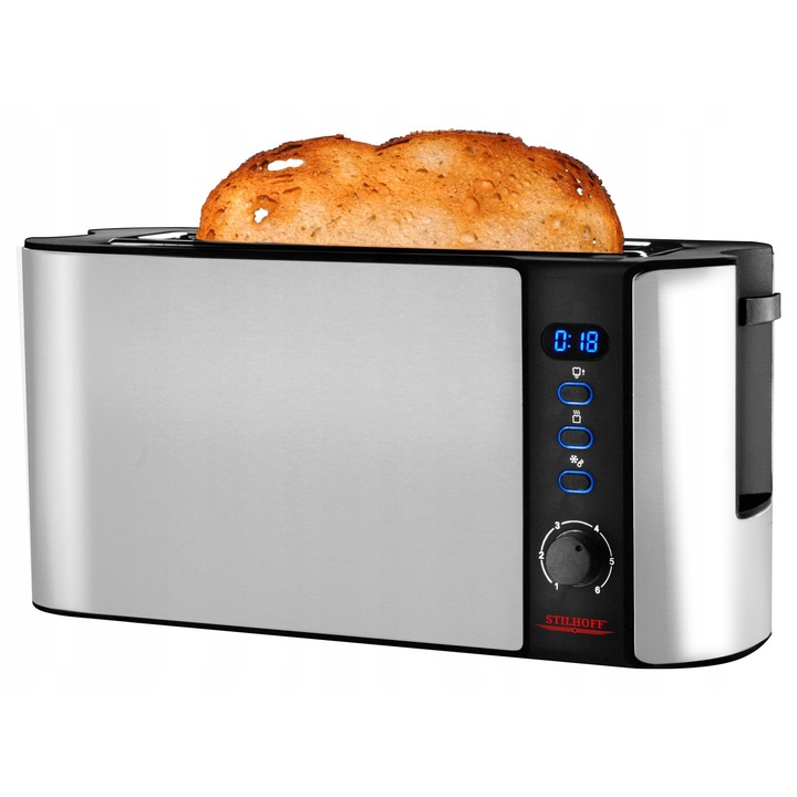 Sandwich maker, Paxton, 1000W, 4 in 1, grill, gofre, sandwich, indicatoare luminoase, carlig de inchidere, depozitare verticala, dimensiune placi de lucru, argintiu negru, antiaderent, 28.5 x 15.3 cm