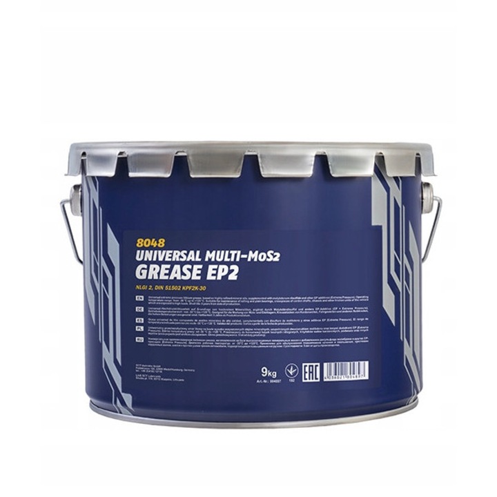 Smar Mannol Multi-MoS2 9 kg, universal, rezistent la temperaturi extreme, pentru echipamente de transport si agricole