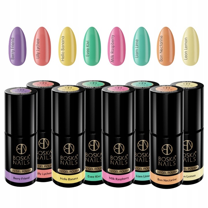 Set 8 oje hibridice Boska Nails, multicolor, 8x6ml