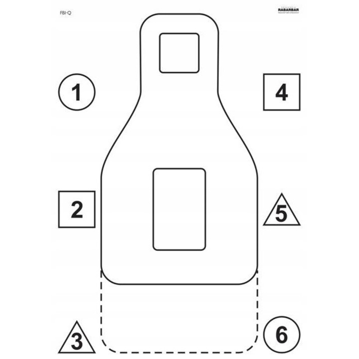 Rabarbar lőlapok, 25 db-os csomag, 495x695mm, fehér