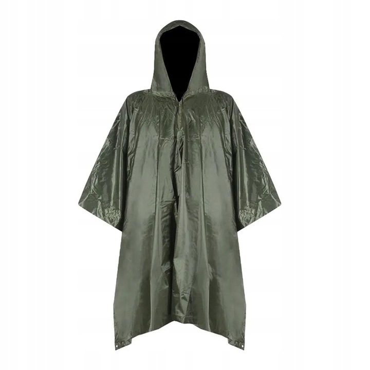 Pelerina de ploaie Poncho cu gluga Camo Nylon Verde dimensiuni 144x200 cm, unisex