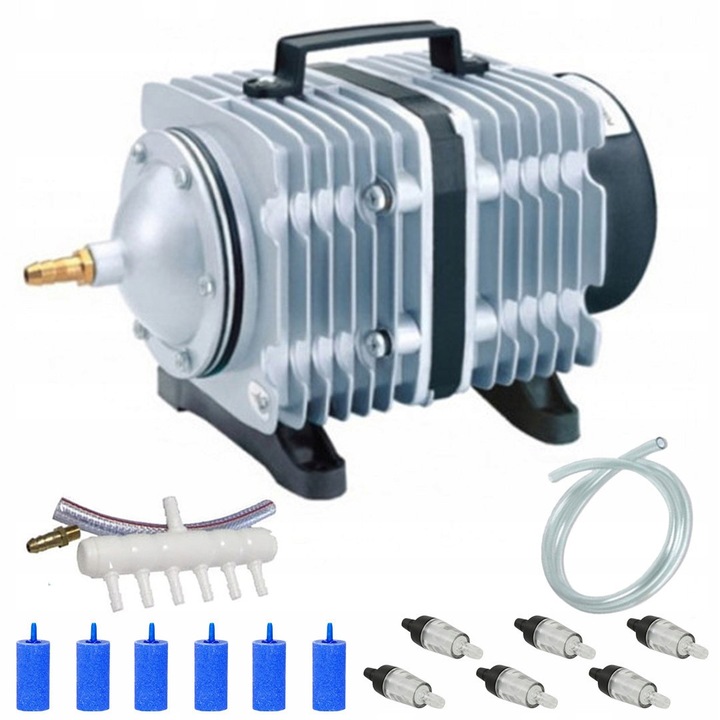 Hailea ACO-208 légpumpa, 2100 l/h, komplett szett, 35 l/perc, 220-240 V, 18W, 142x80x78mm