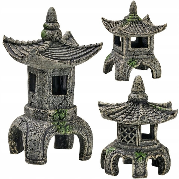 Decoruri acvariu, Eden, set 3 temple, multicolor