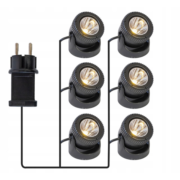 Set 6 lampi LED Hydroogrod pentru iluminare apa, alb, 50mm x 55mm