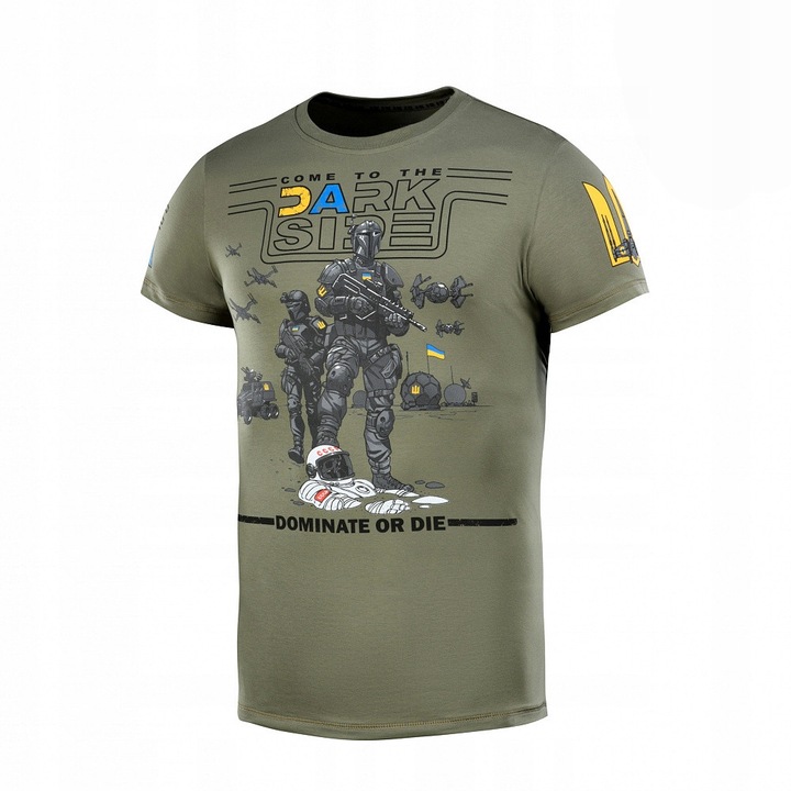 M-TAC UA Side sport póló, rövid ujjú, szitanyomott minta, Light Olive, 93% pamut, 3XL INTL