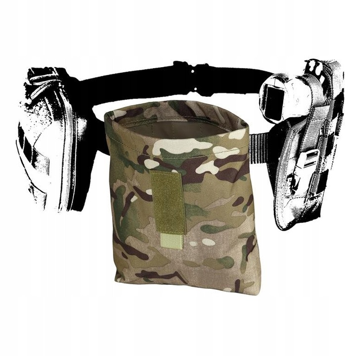 Camo ürítő tasak, Camo Military Gear, 22x19cm, 1 rekesz, 2 rögzítőpánt