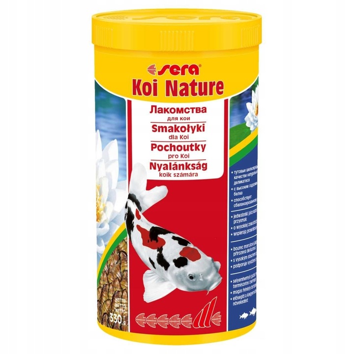 Sera Koi Természetes féregtáp Nature 1000ml, természetes táp Koi pontyoknak, 100% selyemhernyóbáb, 330g