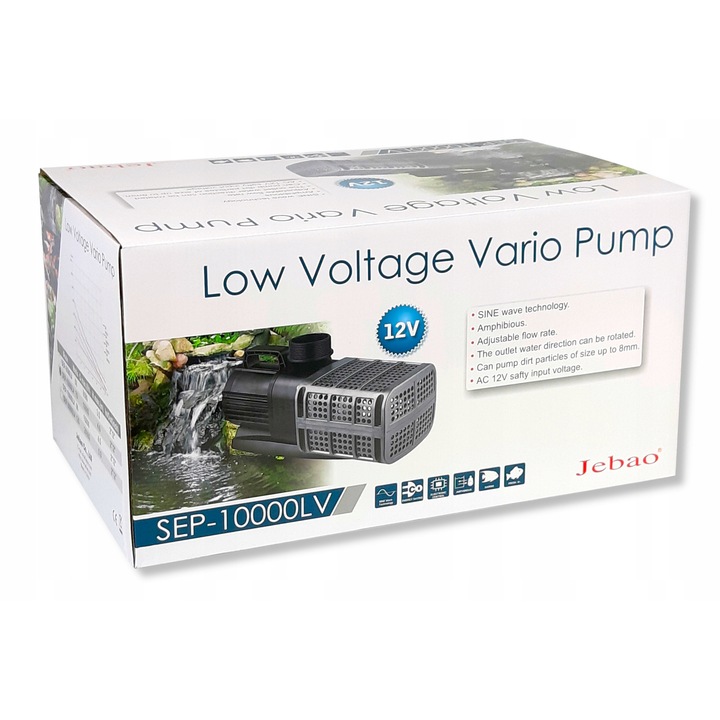 Jebao SEP-10000LV vízpumpa, 12V, energiahatékony, 10.000 l/h, 28x12,5x15cm