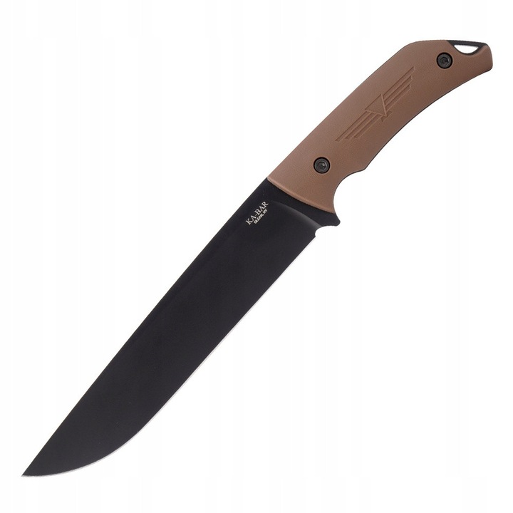 Cutit survival Ka-Bar Jarosz Camp Turok, Drop Point, 5mm, negru/maro, 330x203mm, cu teaca MOLLE