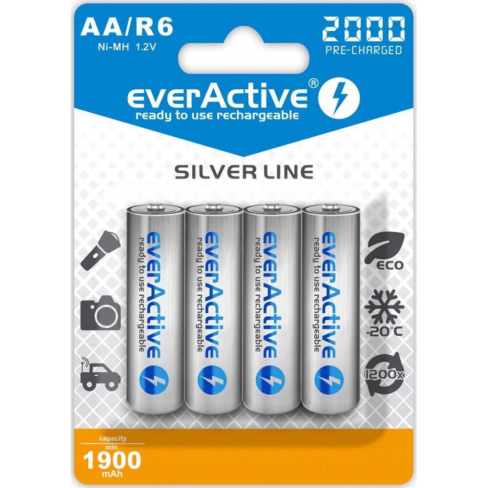 Acumulator R6 AA EVERACTIVE 2000mAh Ni-MH, set 8 bucati, Ready To Use ...