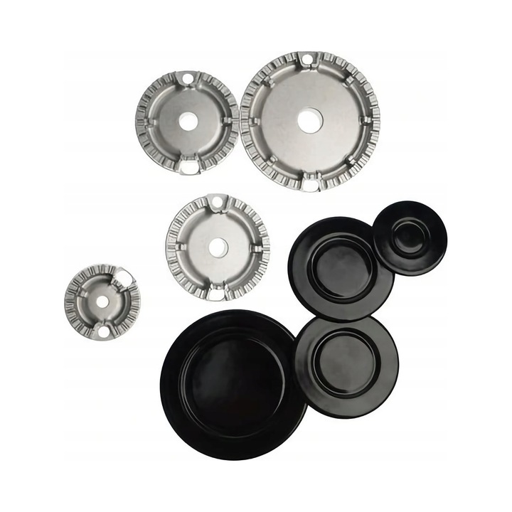 Set arzatoare Amica SOMIPRESS, 1 arzator mare, 2 arzatoare medii, 1 arzator mic, dimensiuni: 49x53mm, 68x73mm, 94x98mm