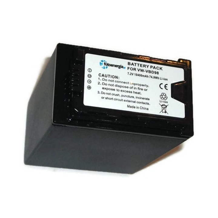 Acumulator Fotoenergia pentru Panasonic VW-VBD98, 10400mAh, 7.2V, Li-Ion