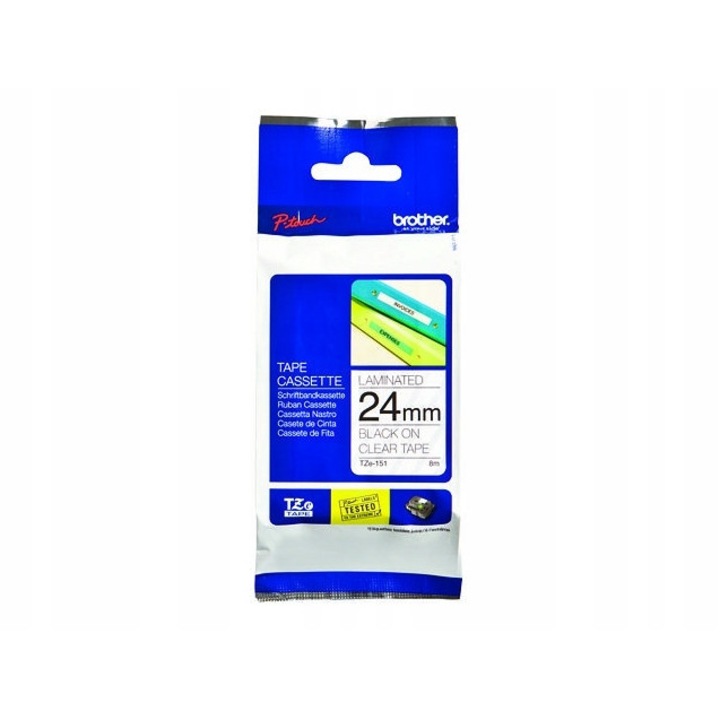 Banda etichete Brother TZE-151, negru/transparent, 24mm x 8m, set