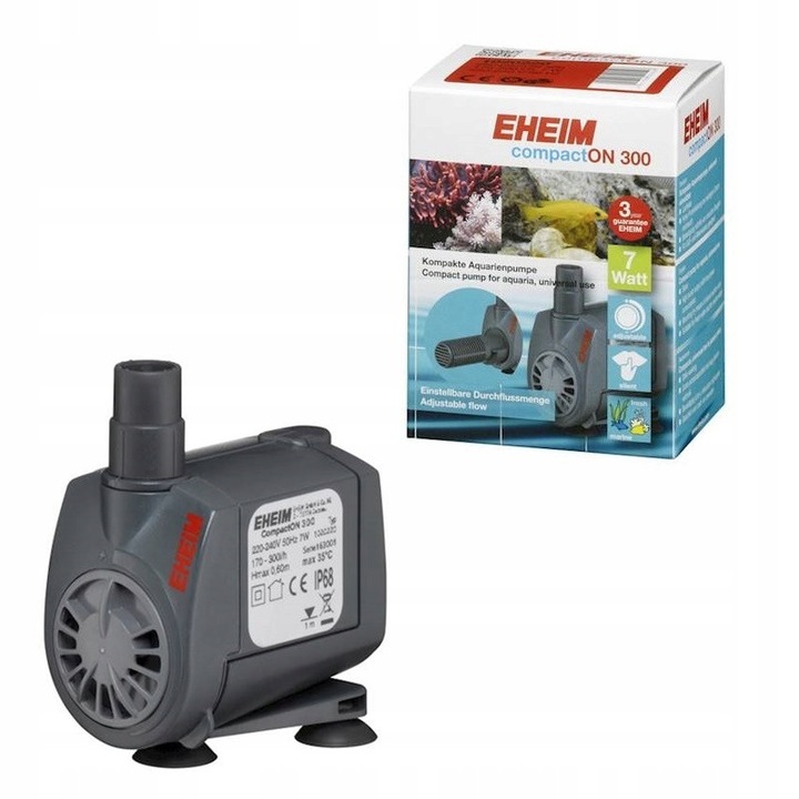 Pompa de circulatie EHEIM CompactON 300, 170-300 l/h, 7W, 12 mm, pentru acvariu de apa dulce sau marin