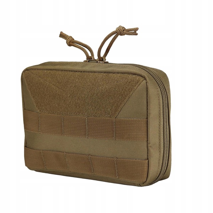 Taktikai sporttáska, Camo, Coyote, MOLLE rendszer 2 soros, 19x13x5cm