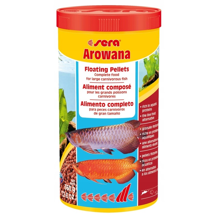 Sera Arowana, 1000ml, 360g, magas fehérjetartalmú táplálék húsevő halaknak
