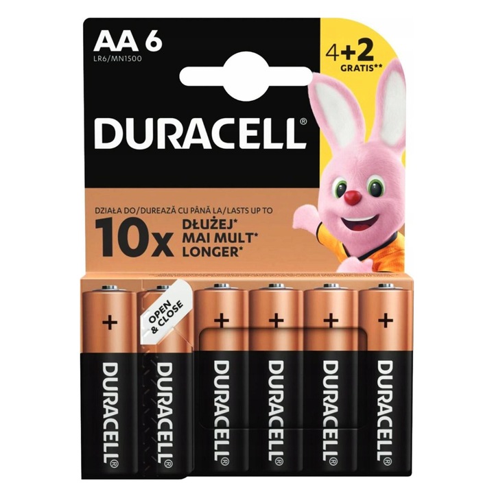 6 db AA LR6 1,5V Duralock alkáli elem készlet