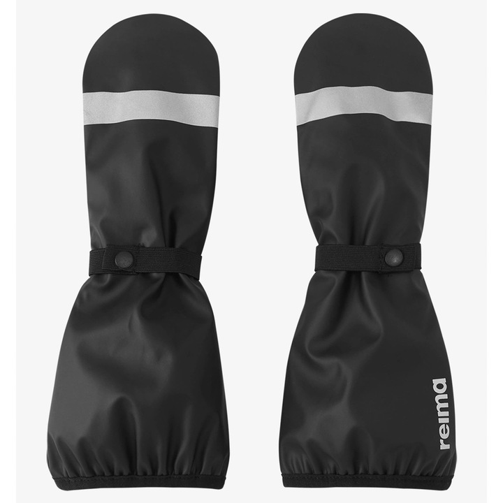 Manusi copii Reima Puro, impermeabile, din fibra de poliester reciclat, cu mansete elastice, negre, marimea 5