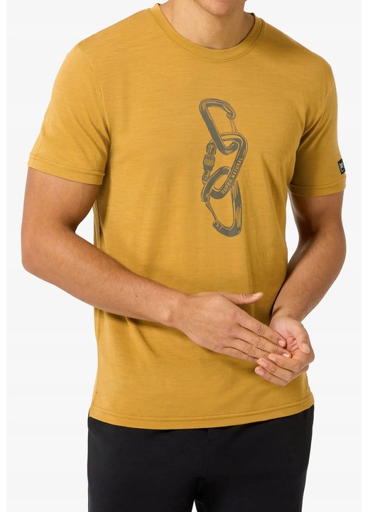 Férfi póló, Carabineri Tee, nyomott mintás, szárított dohány színű, pamutból készült