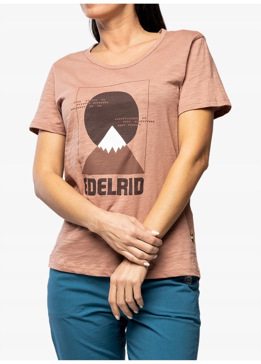 Tricou dama, Edelrid, Wo Highball T-Shirt V, roz, bumbac, XS INTL