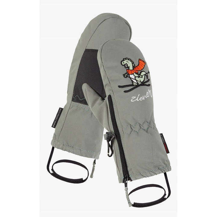 Manusi copii Ziener Le Zoo Minis, verde, 92 cm, cu izolatie Thermoshield, tip labuta, cu fermoar