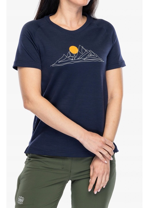 Női póló, Sensor, Merino Blend Moon SS Tee, tengerészkék, merinó anyag