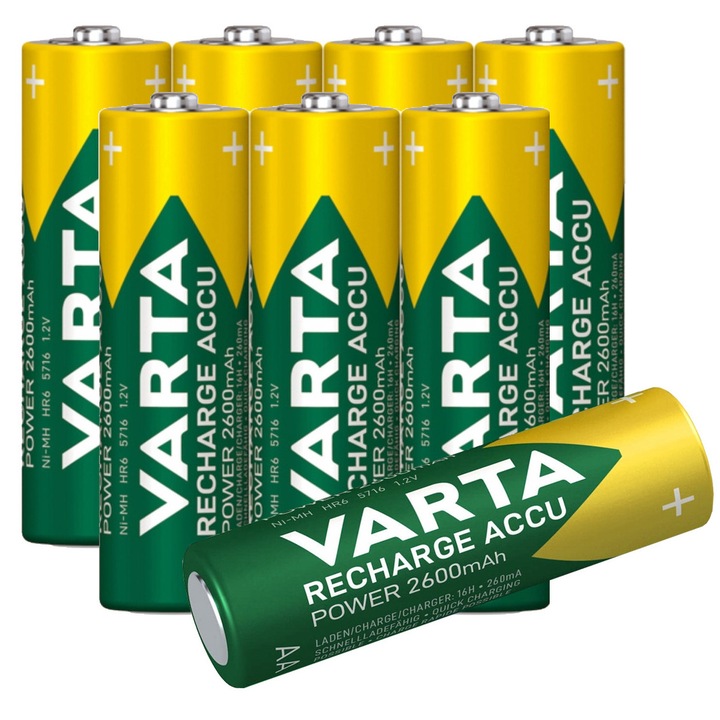 Set 8 acumulatori Varta Pro AA R6 2600mAh
