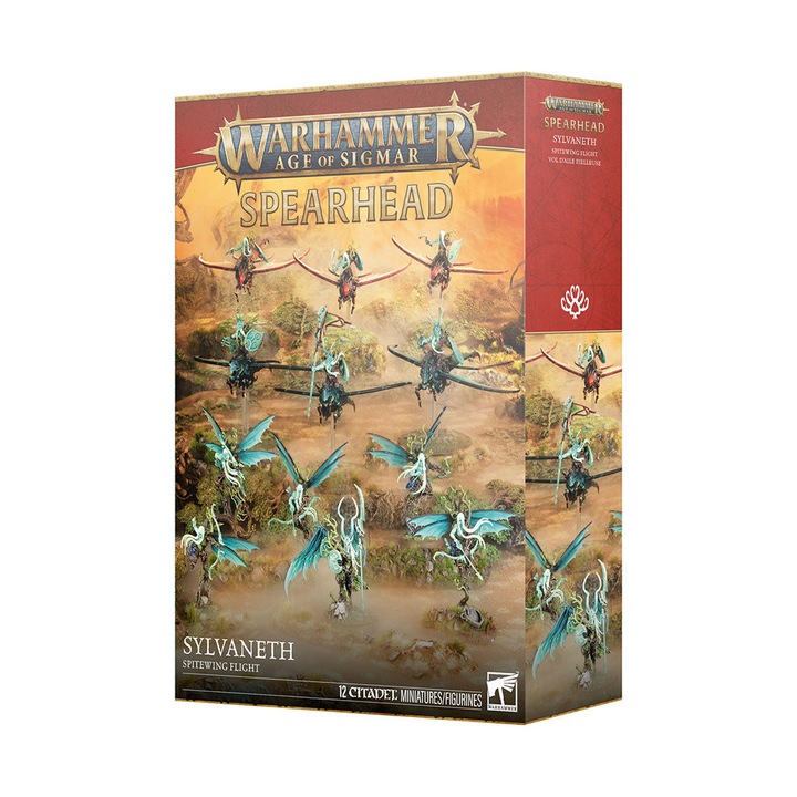 Warhammer Age of Sigmar játékkiegészítő, Spearhead: Spitewing Flight Sylvaneth, Games Workshop, 12 összeszerelhető modell, szürke
